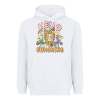 White hello sunshine Heavyweight Hoodie - MaliasSmallBusiness