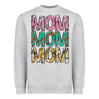 Heather Grey mom mom mom mothers day Heavyweight Sweatshirt - texasbilliewilder
