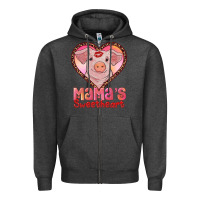 Charcoal Heather mama's sweetheart baby pig Zipper Hoodie - AdoDesignShop