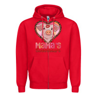 Red mama's sweetheart baby pig Zipper Hoodie - AdoDesignShop