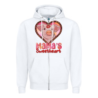 White mama's sweetheart baby pig Zipper Hoodie - AdoDesignShop