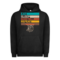 Pigment Black Eat Sleep Basketball Repeat Urban Hoodie - Bettercallsaul