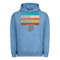 Pigment Pebble Blue Eat Sleep Basketball Repeat Urban Hoodie - Bettercallsaul