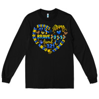 Black down syndrome awareness heart Long Sleeve Tee - Artiststas