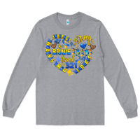 Heather Grey down syndrome awareness heart Long Sleeve Tee - Artiststas