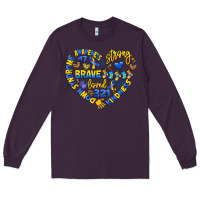 Plum down syndrome awareness heart Long Sleeve Tee - Artiststas