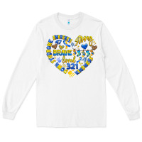 White down syndrome awareness heart Long Sleeve Tee - Artiststas