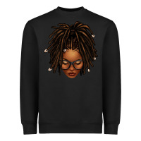Black afro locs messy bun Heavyweight Sweatshirt - texasbilliewilder