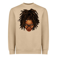 Afro Locs Messy Bun Heavyweight Sweatshirt | Teevron