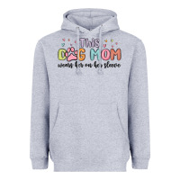 Heather Grey this dog mom wears her heart on her sleeve Heavyweight Hoodie - MaliasSmallBusiness