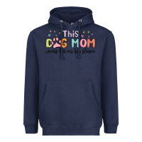 Navy this dog mom wears her heart on her sleeve Heavyweight Hoodie - MaliasSmallBusiness