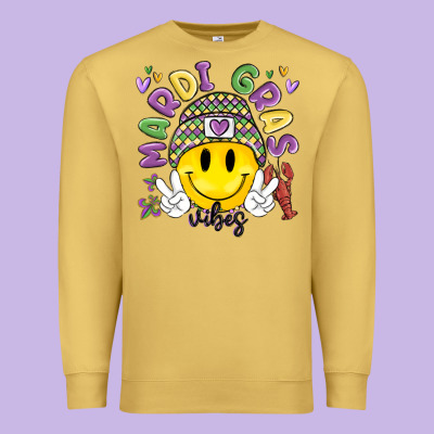 Mardi Gras Vibes Premium Sweatshirt Designed By Maliassmallbusiness