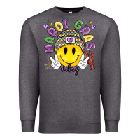 Charcoal Heather mardi gras vibes Premium Sweatshirt - MaliasSmallBusiness