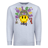 Heather Grey mardi gras vibes Premium Sweatshirt - MaliasSmallBusiness