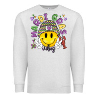 Oatmeal Heather mardi gras vibes Premium Sweatshirt - MaliasSmallBusiness