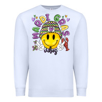 White mardi gras vibes Premium Sweatshirt - MaliasSmallBusiness