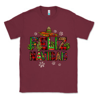 Burgundy feliz navidad Classic Tee - JahusDesignShop