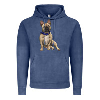 Vintage Denim french bulldog with royal blue Vintage Hoodie - RanaPortraitStore