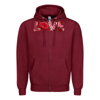 Burgundy love with kiss Zipper Hoodie - AdoDesignShop
