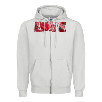Dove Grey love with kiss Zipper Hoodie - AdoDesignShop