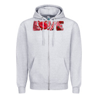 Heather Grey love with kiss Zipper Hoodie - AdoDesignShop