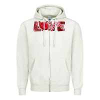 Oatmeal Heather love with kiss Zipper Hoodie - AdoDesignShop