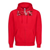 Red love with kiss Zipper Hoodie - AdoDesignShop