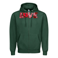 Sports Green love with kiss Zipper Hoodie - AdoDesignShop