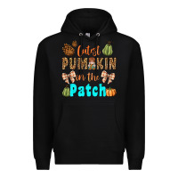 Black cutest pumpkin in the patch Premium Hoodie - BundleAndBundleShop
