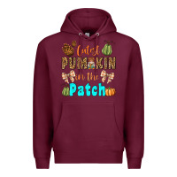 Burgundy cutest pumpkin in the patch Premium Hoodie - BundleAndBundleShop