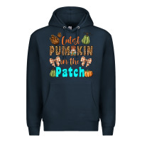 Navy cutest pumpkin in the patch Premium Hoodie - BundleAndBundleShop