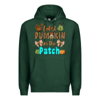 Sports Green cutest pumpkin in the patch Premium Hoodie - BundleAndBundleShop