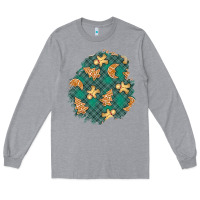 Heather Grey christmas gingerbread cookies patch Long Sleeve Tee - BundleAndBundleShop