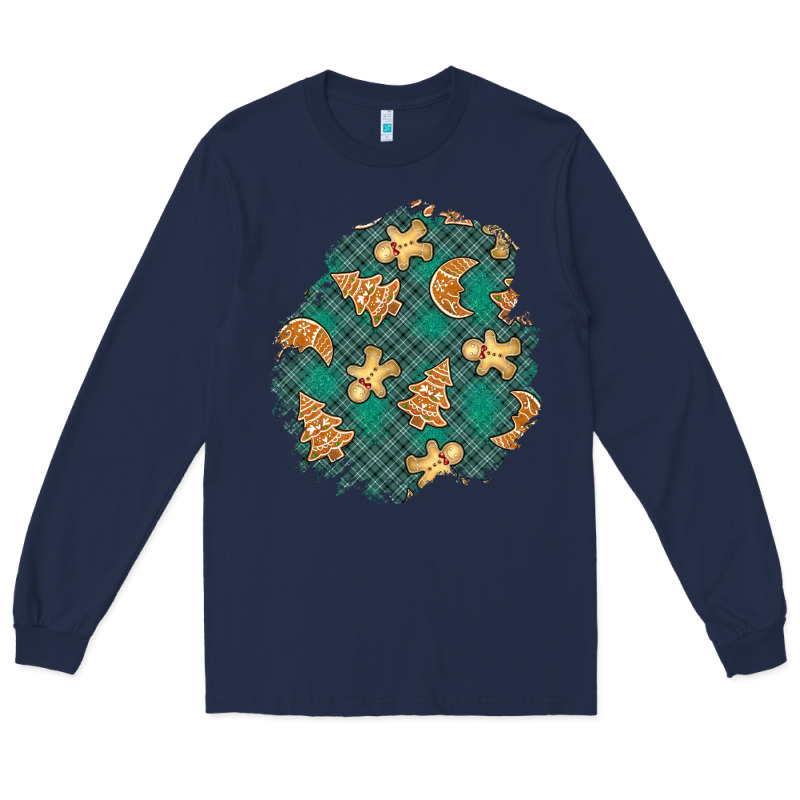 Christmas Gingerbread Cookies Patch Long Sleeve Tee by BundleAndBundleShop | Teevron