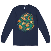 Navy christmas gingerbread cookies patch Long Sleeve Tee - BundleAndBundleShop