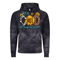 Cloud Black with god all things are possible sunflower Vintage Hoodie - Zillion Design Studio