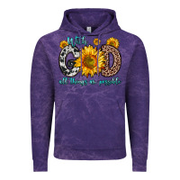 Cloud Purple with god all things are possible sunflower Vintage Hoodie - Zillion Design Studio