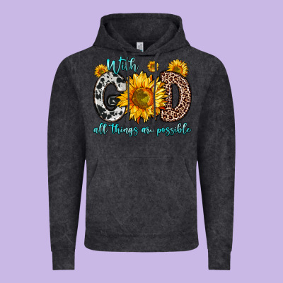 With God All Things Are Possible Sunflower Vintage Hoodie Designed By Zillion Design Studio