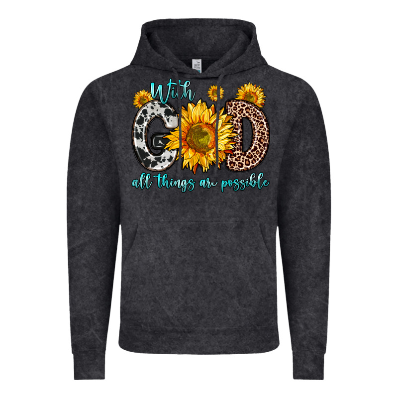 With God All Things Are Possible Sunflower Vintage Hoodie by Zillion Design Studio | Teevron