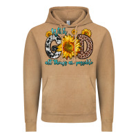 Vintage Camel with god all things are possible sunflower Vintage Hoodie - Zillion Design Studio