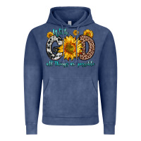 Vintage Denim with god all things are possible sunflower Vintage Hoodie - Zillion Design Studio