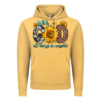 Vintage Mustard with god all things are possible sunflower Vintage Hoodie - Zillion Design Studio