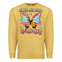 Antique Gold anti social butterfly Premium Sweatshirt - MaliasSmallBusiness