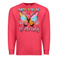 Cardinal anti social butterfly Premium Sweatshirt - MaliasSmallBusiness