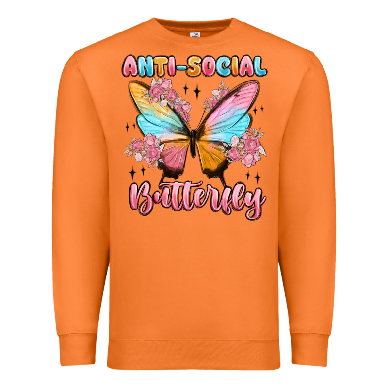 Anti Social Butterfly Premium Sweatshirt by MaliasSmallBusiness | Teevron