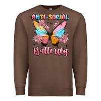 Chestnut anti social butterfly Premium Sweatshirt - MaliasSmallBusiness
