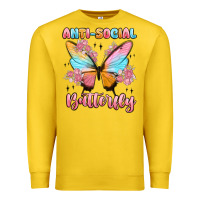 Lemon anti social butterfly Premium Sweatshirt - MaliasSmallBusiness