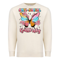 Sandshell anti social butterfly Premium Sweatshirt - MaliasSmallBusiness