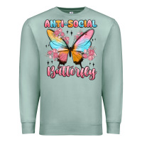 Seafoam anti social butterfly Premium Sweatshirt - MaliasSmallBusiness