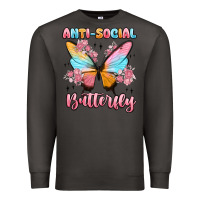 Smoke anti social butterfly Premium Sweatshirt - MaliasSmallBusiness